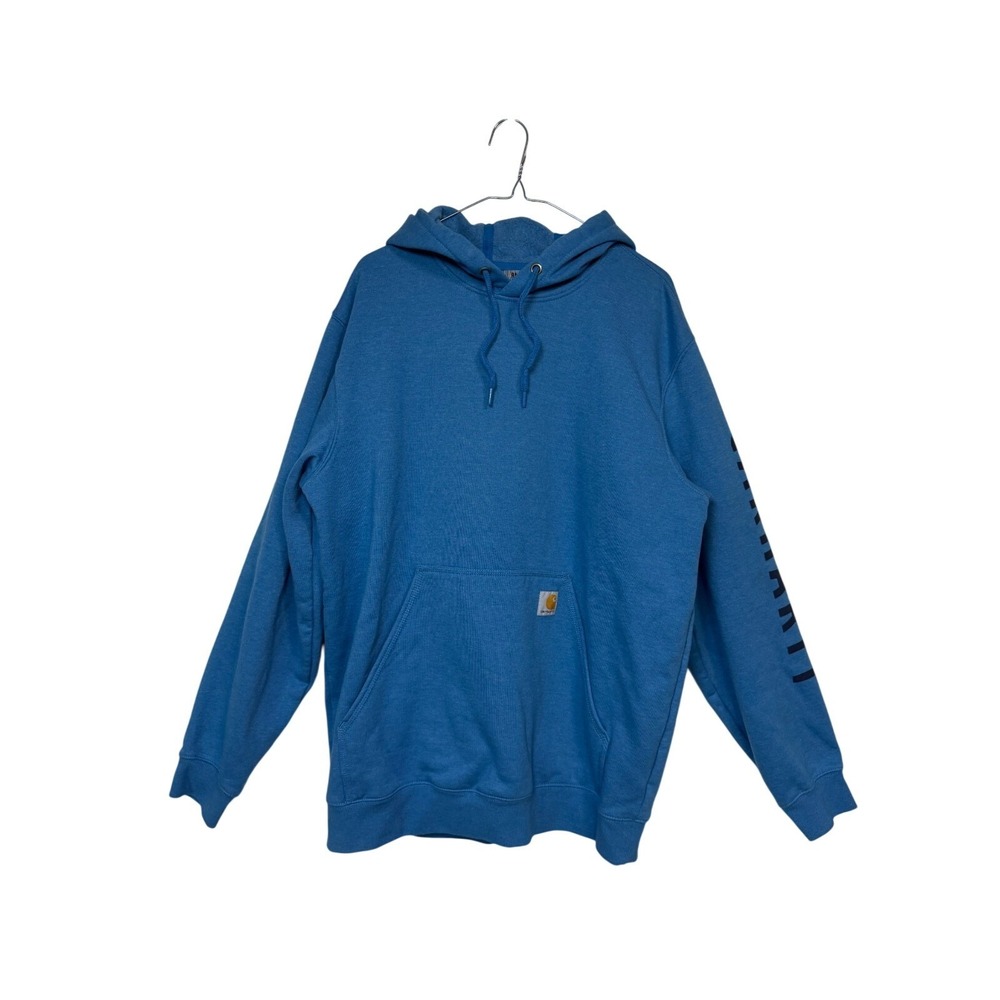 Carhartt Hoodie Mens Large Blue Rain Defender Loose Fit Graphic TS7030-M